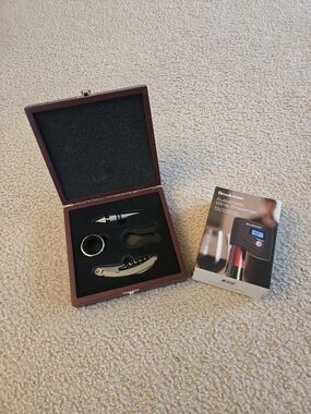 CORA Wine Accessories Set & Brookestone Automatic Wine Preserver Bundle